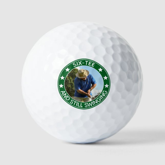 Six-tee Still Swinging Personalized 60th Birthday Golf Balls (Front)