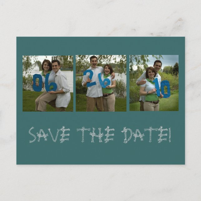 six, twentysix, ten, SAVE THE DATE! Announcement Postcard (Front)