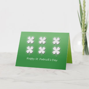 Six White Shamrocks St. Patrick's Day Card