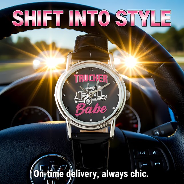 Six-Word Title: Trucker Babe Pink Gold Strength Watch (Creator Uploaded)