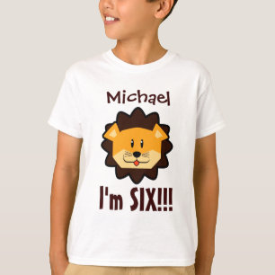 Six Years 6th Birthday Cute Lion Face V031N T-Shirt