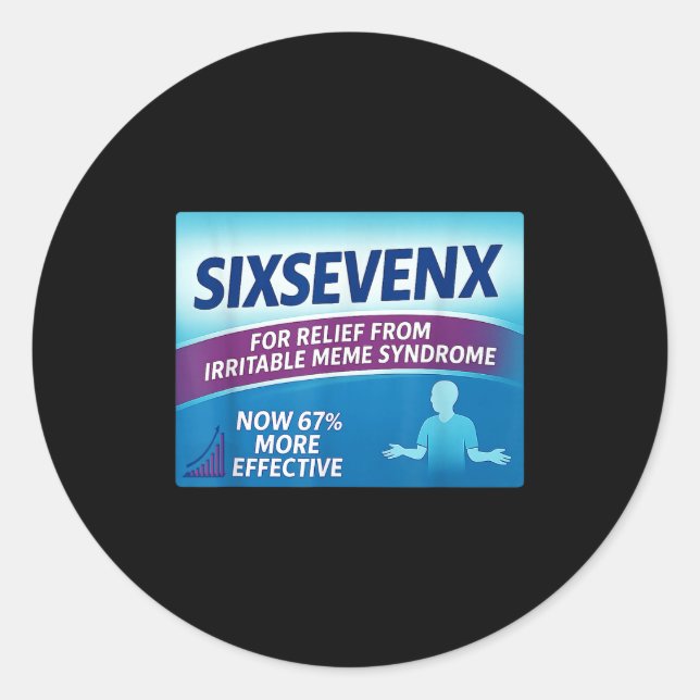 Sixsevenx Relief From Meme Numbers Parody Teacher  Classic Round Sticker (Front)