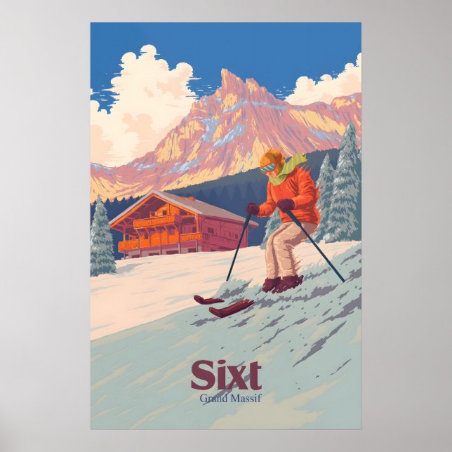 Sixt Ski Resort Travel Poster (Front)