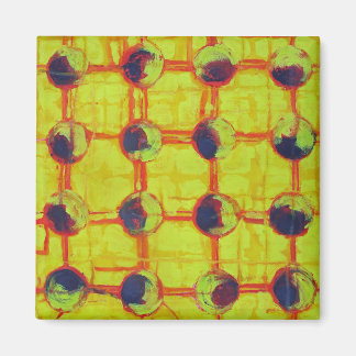 Sixteen Hot Fiery Yellow Suns Abstract Magnet
