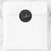 Sixteen Rose gold & Black Sweet 16 Birthday Party Classic Round Sticker (Bag)