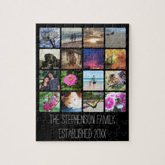 Sixteen Rounded Corners Photo Collage or Instagram Jigsaw Puzzle