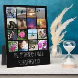 Sixteen Rounded Corners Square Photo Collage Plaque