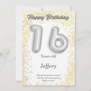 Sixteen year old Happy Birthday card