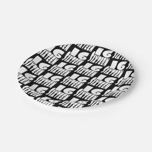 Sixteenth Birthday 16th Paper Plate (Angled)