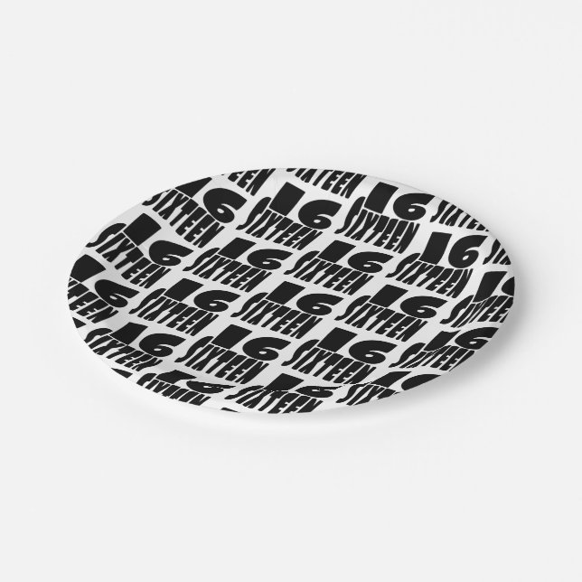 Sixteenth Birthday 16th Paper Plate (Angled)