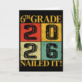 Sixth 6th Grade Grad 2026 Retro Elementary School  Card