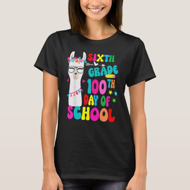Sixth Grade 100 Days Smarter 6th Grade No Prob Lla T-Shirt (Front)
