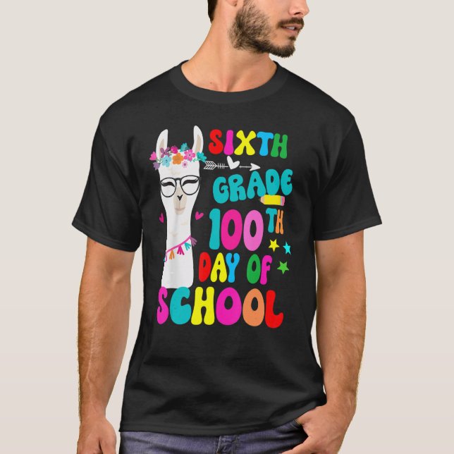 Sixth Grade 100 Days Smarter 6th Grade No Prob Lla T-Shirt (Front)