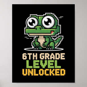 Sixth Grade Gamer Lizard Level Up Education Ck To Poster