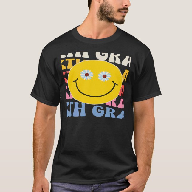 Sixth Grade Smile Groovy Back To School 6th Grade  T-Shirt (Front)