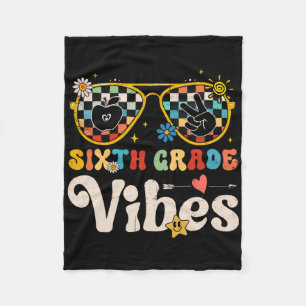 Sixth Grade Vibes - 6th Grade Team Retro 1st Day O Fleece Blanket
