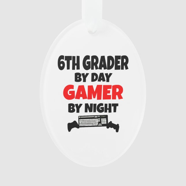 Sixth Grader Gamer Ornament (Front)