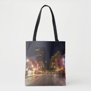 Sixth Street At Dusk In Downtown Austin, Texas Tote Bag