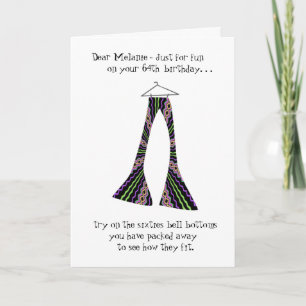 Sixties Bell Bottoms Funny 64th Birthday Greeting Card