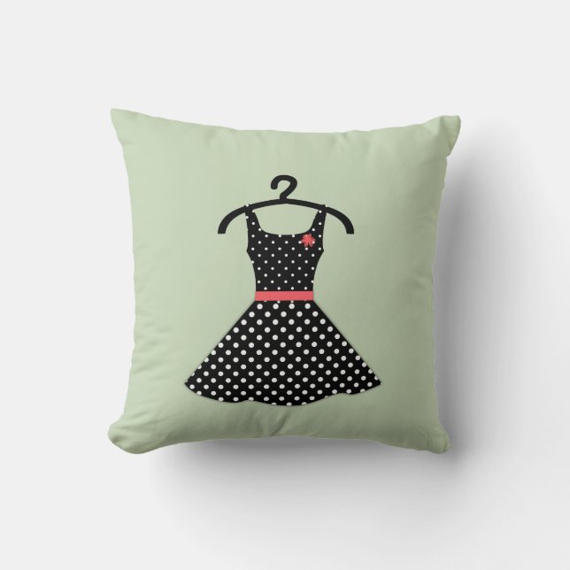 Sixties, dress throw pillow (Front)