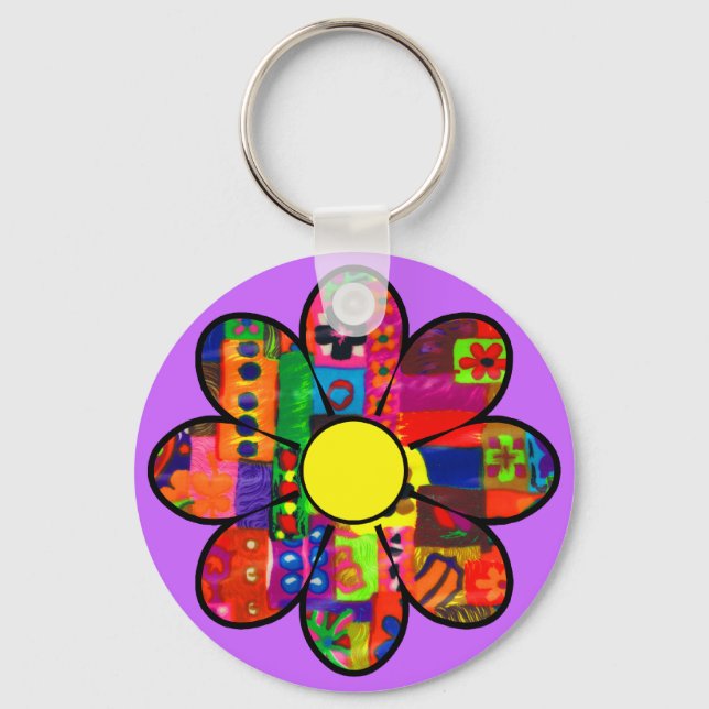 Sixties Flower Power Keychain (Front)