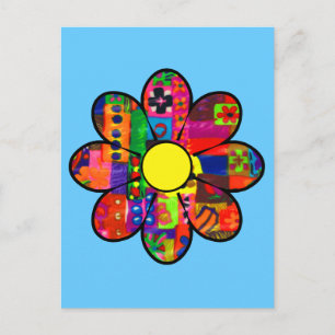 Sixties Flower Power Postcard