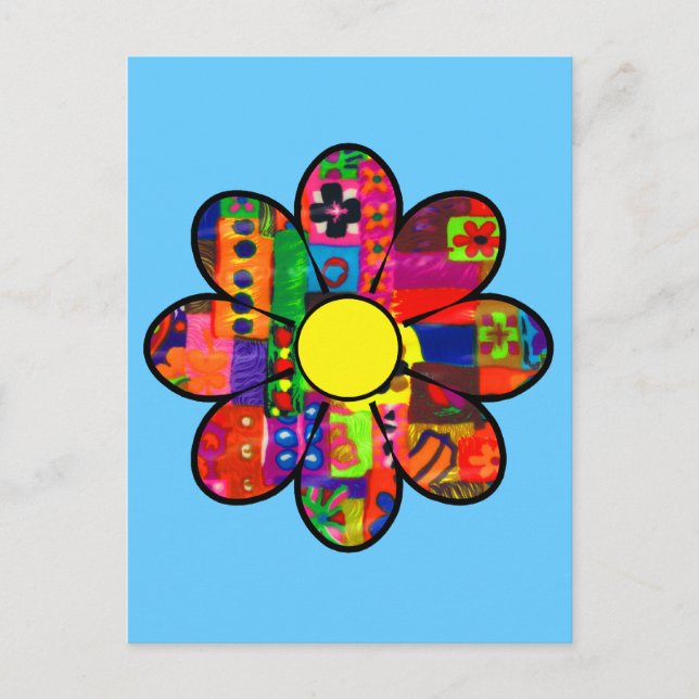 Sixties Flower Power Postcard (Front)