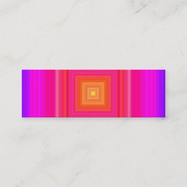 Sixties Gradient - Pink Blue Purple Orange Yellow Mini Business Card (Front)