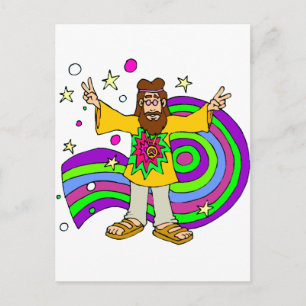 Sixties Hippy Postcard