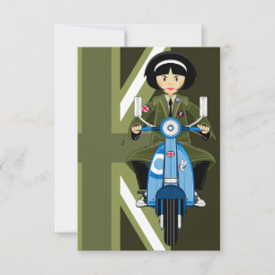 Sixties Mod Girl in Parka with Scooter
