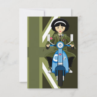 Sixties Mod Girl in Parka with Scooter