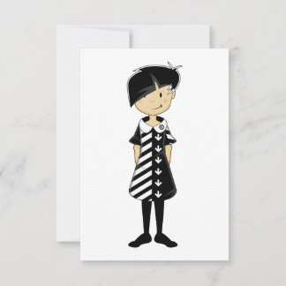 Sixties Mod Girl in Retro Dress SVP Card