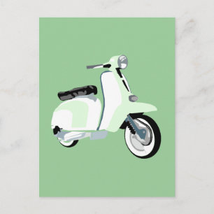 Sixties Mod Scooter Postcard