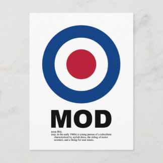 Sixties Mod Target Postcard