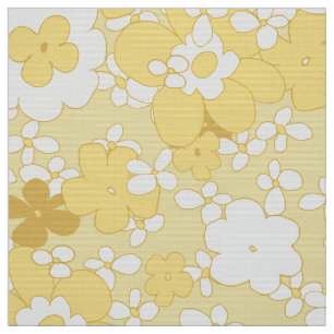 Sixties pastel yellow floral fabric