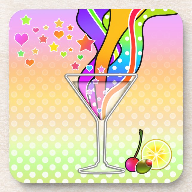 SIXTIES POP ART STYLE MARTINI COASTER (Front)