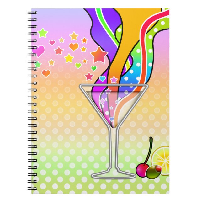 SIXTIES POP ART STYLE MARTINI NOTEBOOK (Front)