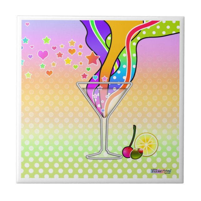 SIXTIES POP ART STYLE MARTINI TILE (Front)