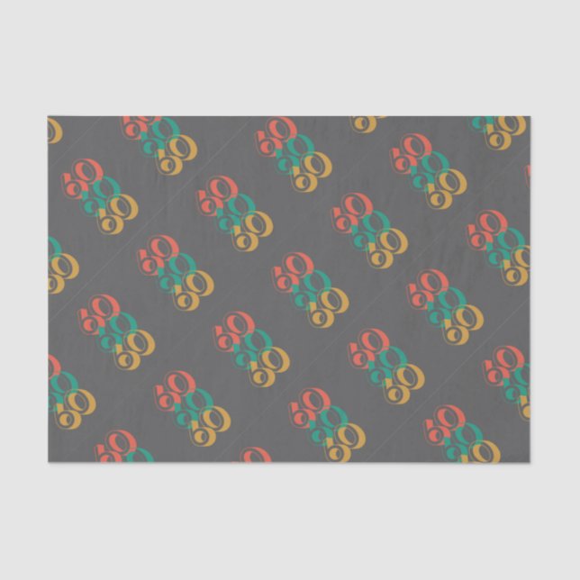 Sixties retro grey tissue paper (Front)