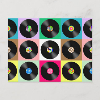 Sixties Retro Vintage Vinyl Record Pop Art Postcard
