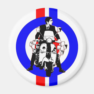 Sixties Scooter Rideron  target and stripes Magnet