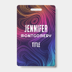 Sixties Vibe Circles & Swirls Cool Pattern Badge