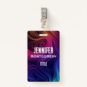 Sixties Vibe Circles & Swirls Cool Pattern Badge