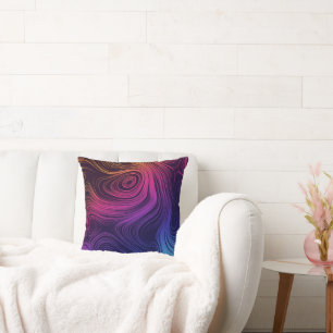 Sixties Vibe Circles & Swirls Cool Pattern Throw Pillow