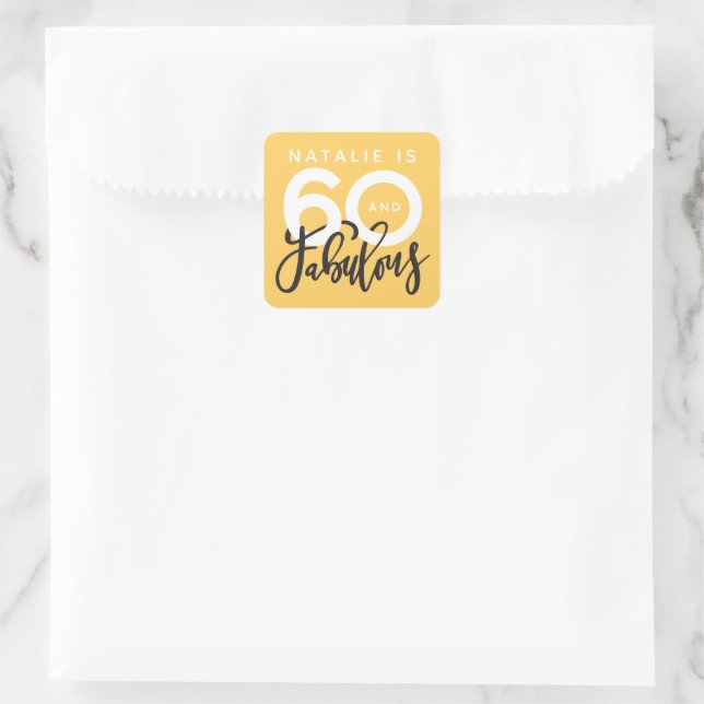 sixtieth making 60 look good birthday favour square sticker (Bag)
