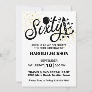 Sixtieth Milestone Birthday Invitation