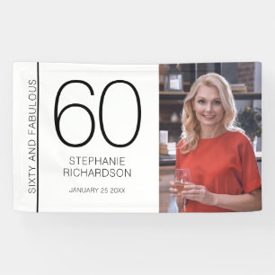 Sixty and Fabulous 60th Birthday Photo Poster Banner