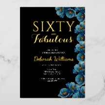 Sixty and Fabulous Blue Floral Birthday Party
