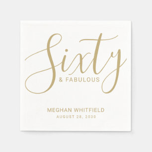 Sixty and Fabulous Name Date 60th Birthday Party Napkin