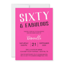 Sixty and Fabulous Pink 60th Birthday